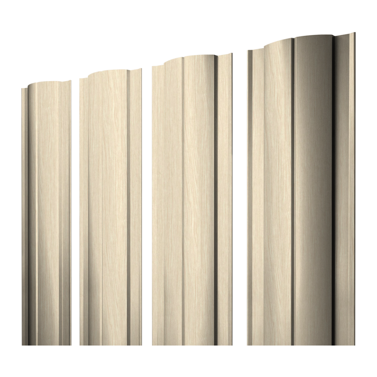 Штакетник Круглый с прямым резом 0,45 Print Elite Milky Wood TwinColor
