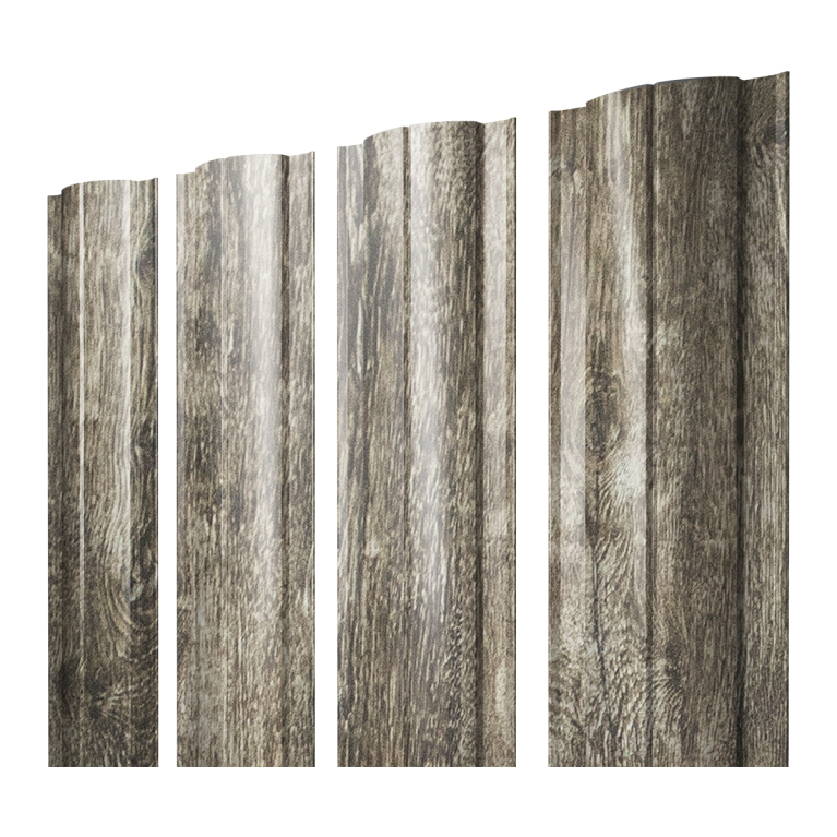 Штакетник Круглый с прямым резом 0,45 Print Elite Nordic Wood TwinColor