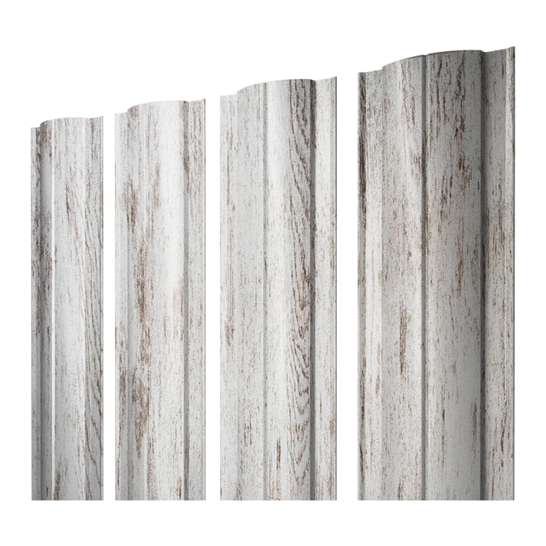 Штакетник Круглый с прямым резом 0,45 Print Elite Snow Wood TwinColor