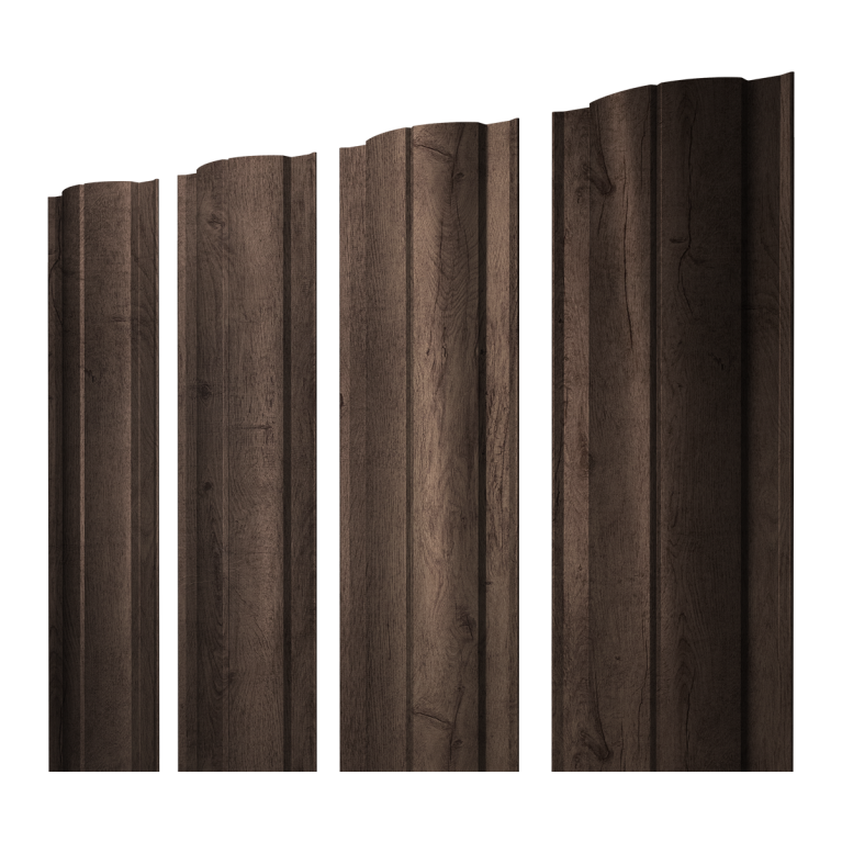 Штакетник Круглый с прямым резом 0,45 Print Premium Almond Wood Fresh