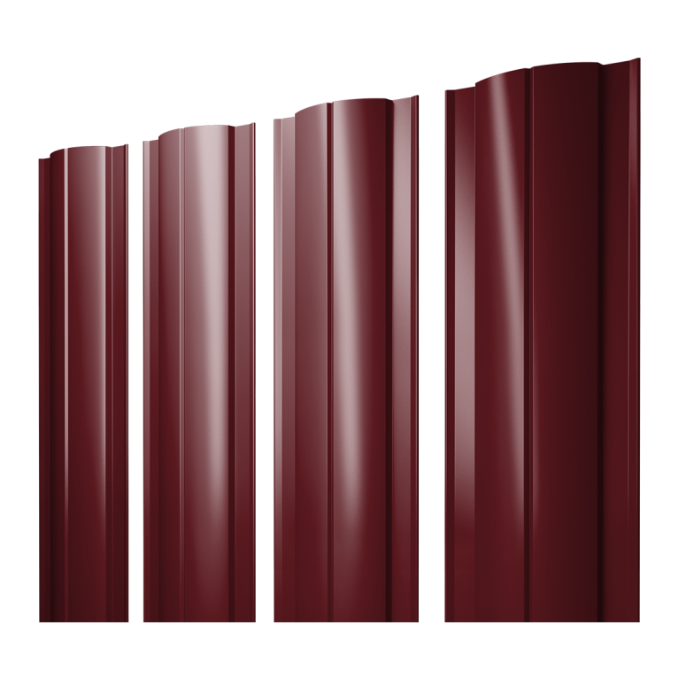 Штакетник Круглый с прямым резом 0,5 Satin Matt TX RAL 3005 красное вино