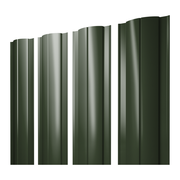 Штакетник Круглый с прямым резом 0,5 Satin Matt TX RAL 6020 хромовая зелень