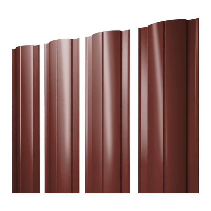 Штакетник Круглый с прямым резом 0,5 Satin RAL 3009 оксидно-красный