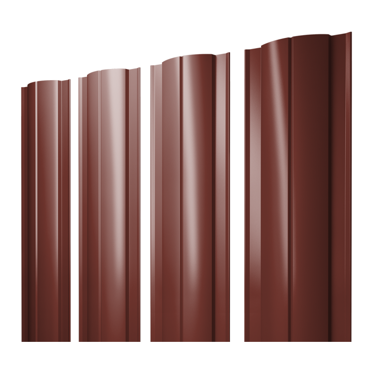 Штакетник Круглый с прямым резом 0,5 Satin RAL 3009 оксидно-красный