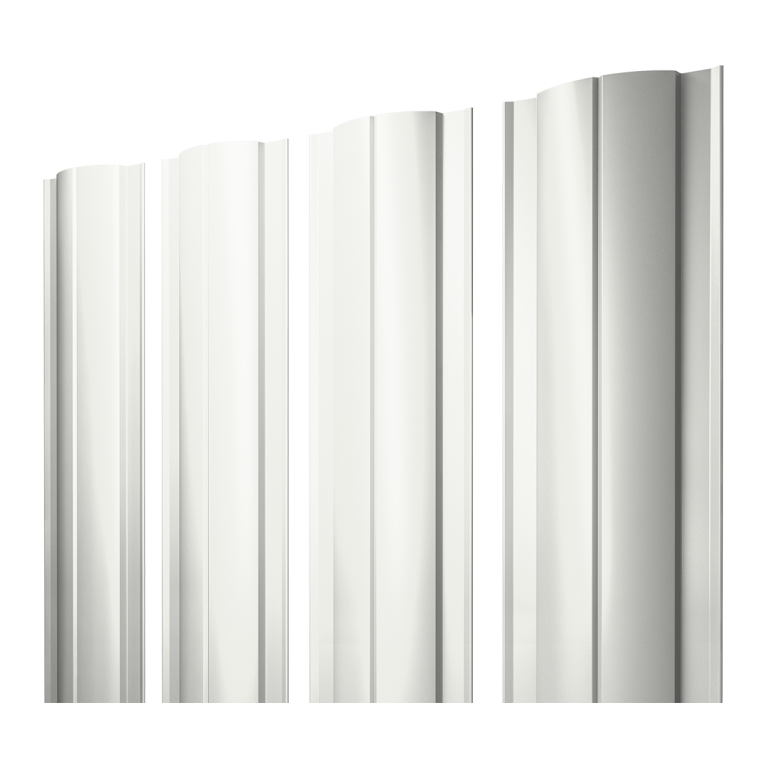 Штакетник Круглый с прямым резом 0,5 Satin RAL 9003 сигнальный белый