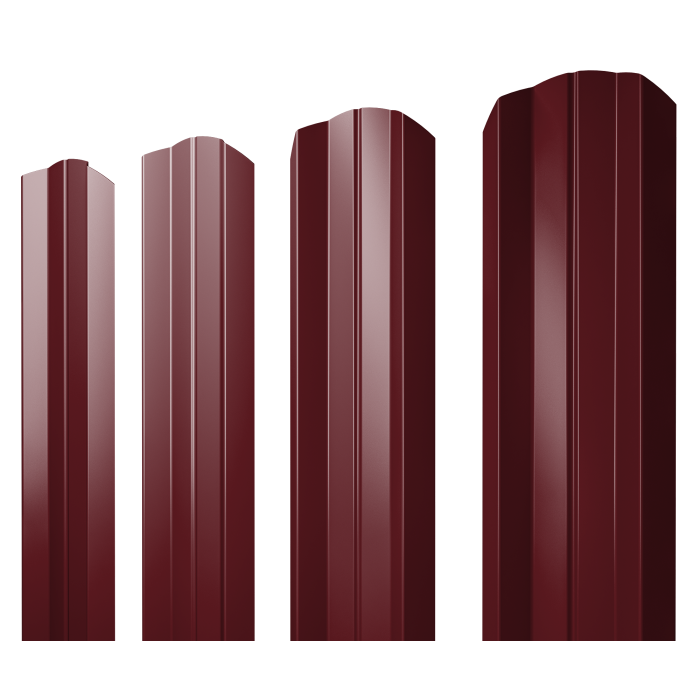 Штакетник М-образный А фигурный 0,4 PE RAL 3005 красное вино