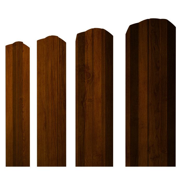 Штакетник М-образный А фигурный 0,4 Print Premium Golden Wood Intense FTC
