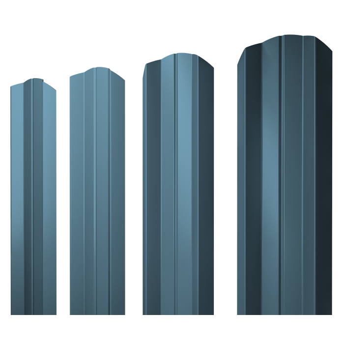 Штакетник М-образный А фигурный 0,45 Drap TX RAL 5024 пастельно-синий