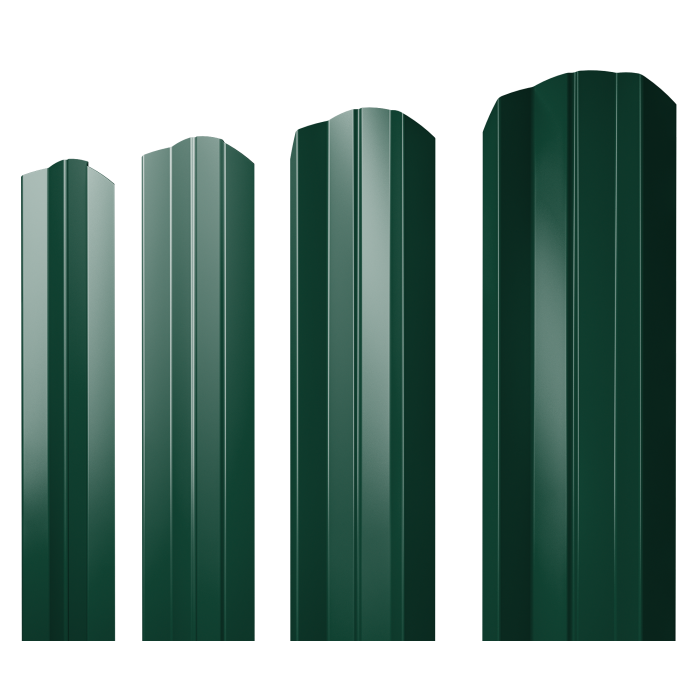 Штакетник М-образный А фигурный 0,45 Drap TX RAL 6005 зеленый мох