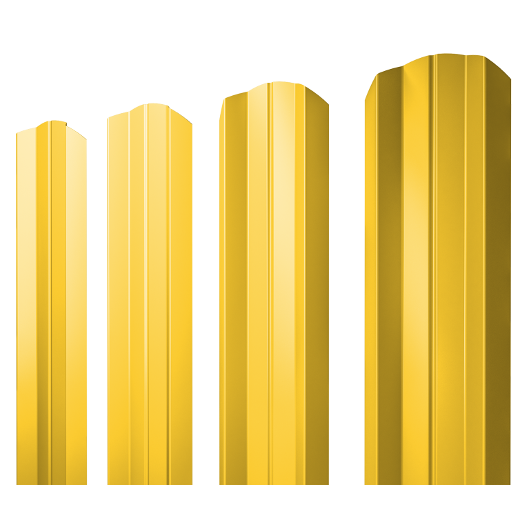 Штакетник М-образный А фигурный 0,45 PE RAL 1018 цинково-желтый