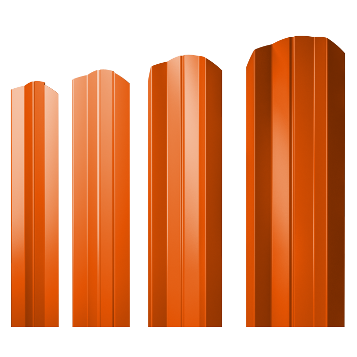 Штакетник М-образный А фигурный 0,45 PE RAL 2004 оранжевый