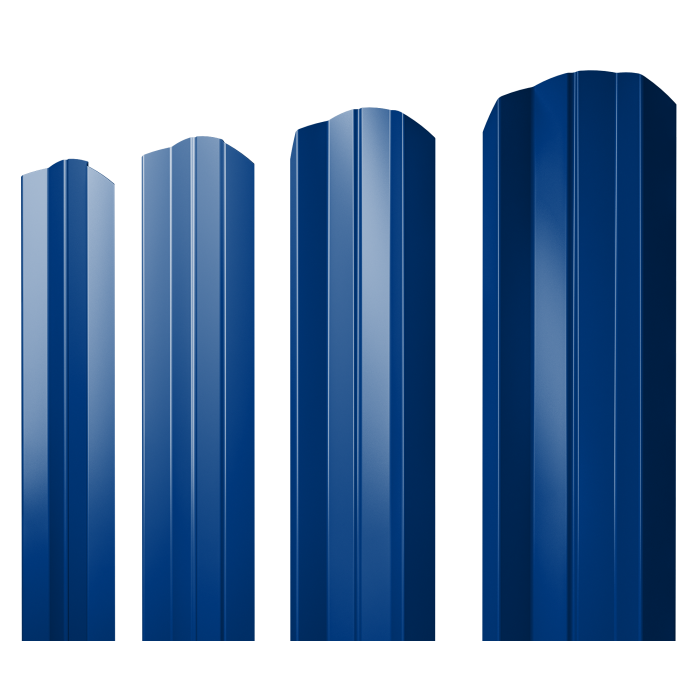 Штакетник М-образный А фигурный 0,45 PE RAL 5002 ультрамариново-синий