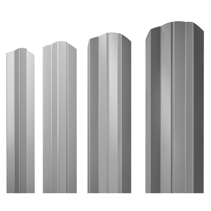 Штакетник М-образный А фигурный 0,45 PE RAL 7004 сигнальный серый