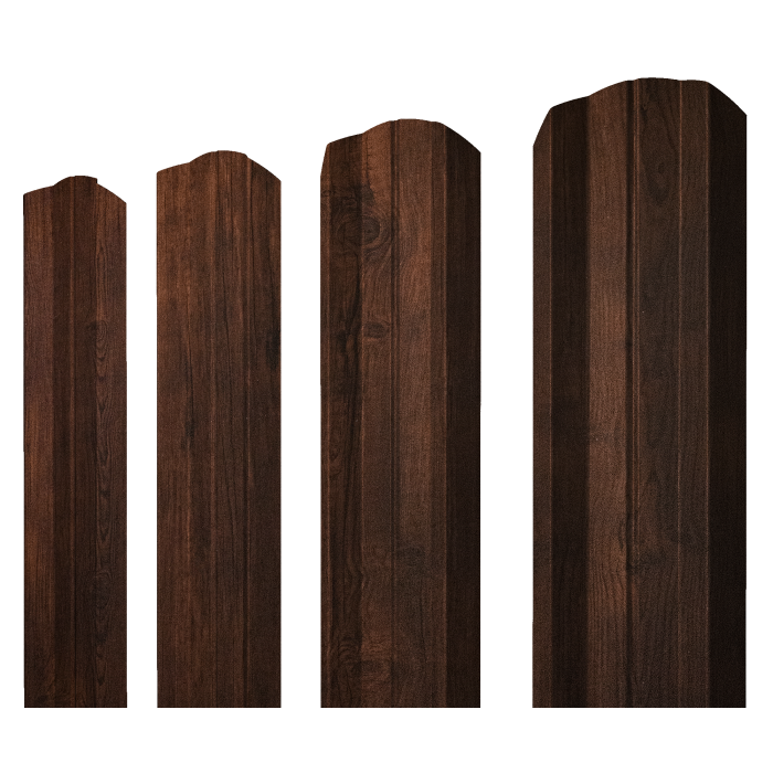 Штакетник М-образный А фигурный 0,45 Print-Double Premium Cherry Wood Dark F