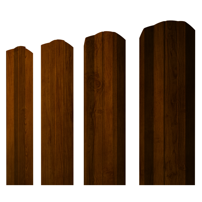 Штакетник М-образный А фигурный 0,45 Print-Double Premium Golden Wood Intense F