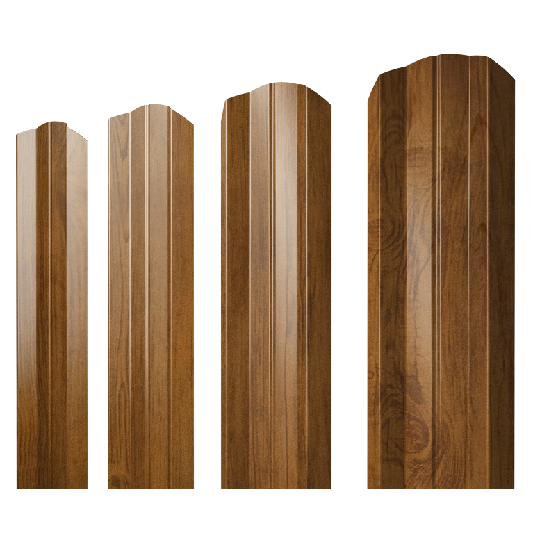 Штакетник М-образный А фигурный 0,45 Print Elite Golden Wood TwinColor