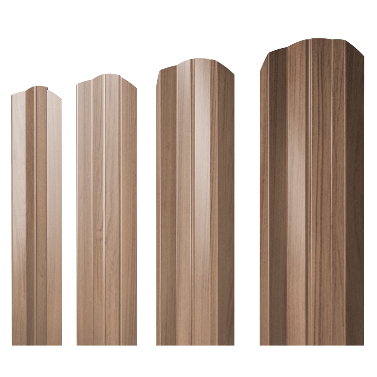 Штакетник М-образный А фигурный 0,45 Print Elite Honey Wood TwinColor