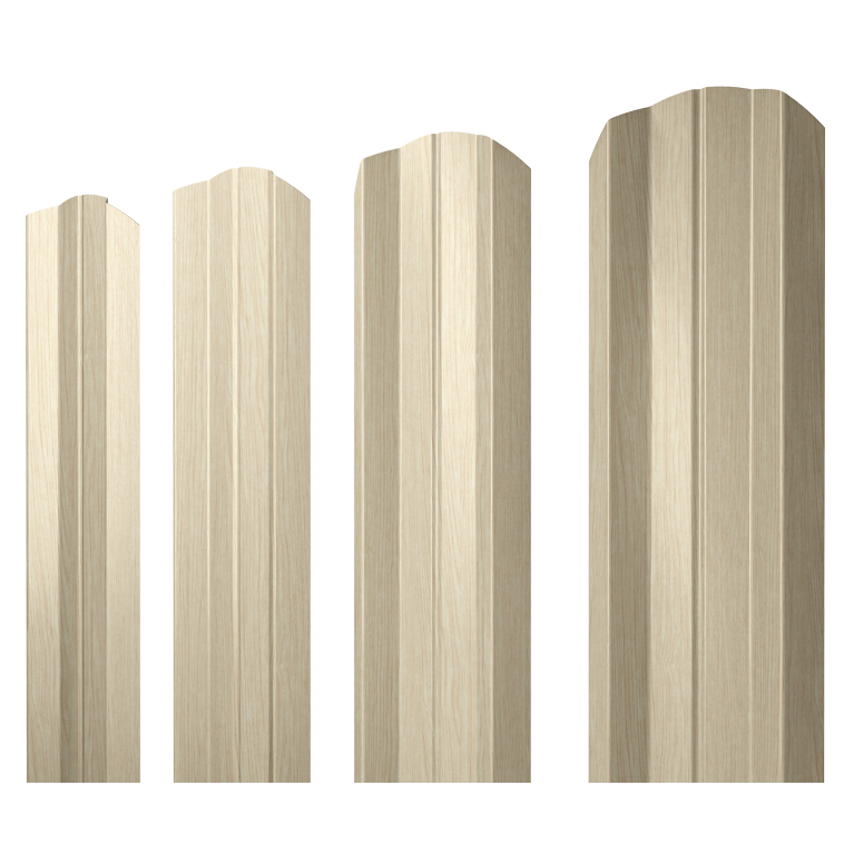 Штакетник М-образный А фигурный 0,45 Print Elite Milky Wood TwinColor