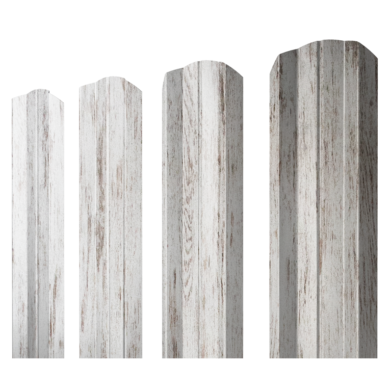 Штакетник М-образный А фигурный 0,45 Print Elite Snow Wood TwinColor