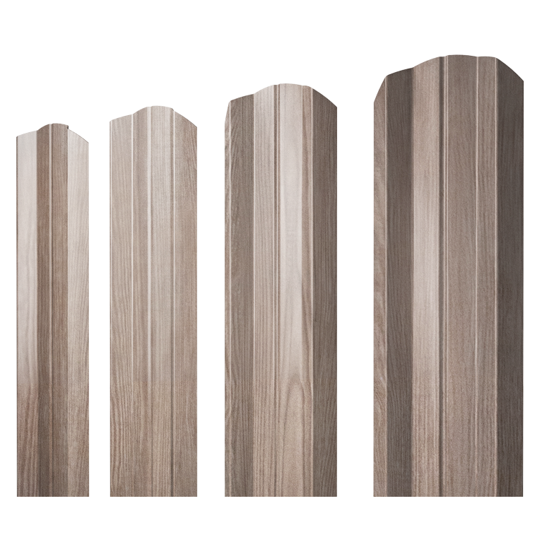 Штакетник М-образный А фигурный 0,45 Print Elite White Wood TwinColor