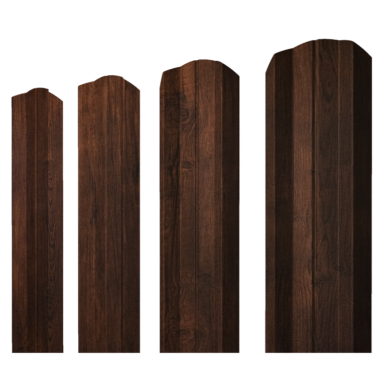 Штакетник М-образный А фигурный 0,45 Print Premium Cherry Wood Dark FTC