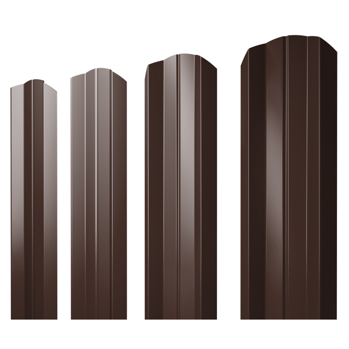 Штакетник М-образный А фигурный 0,5 Atlas X RAL 8017 шоколад