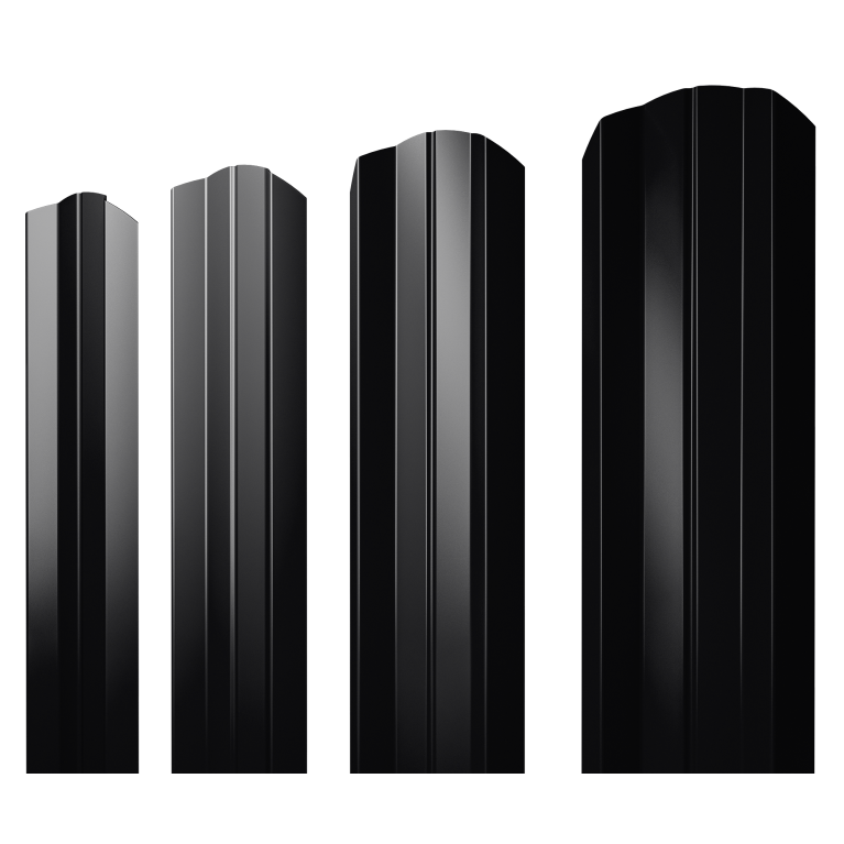 Штакетник М-образный А фигурный 0,5 Drap TX RAL 9005 черный