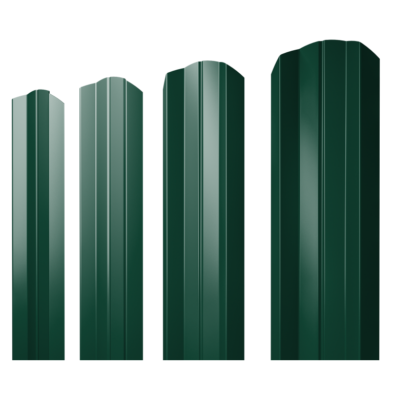 Штакетник М-образный А фигурный 0,5 PE RAL 6005 зеленый мох