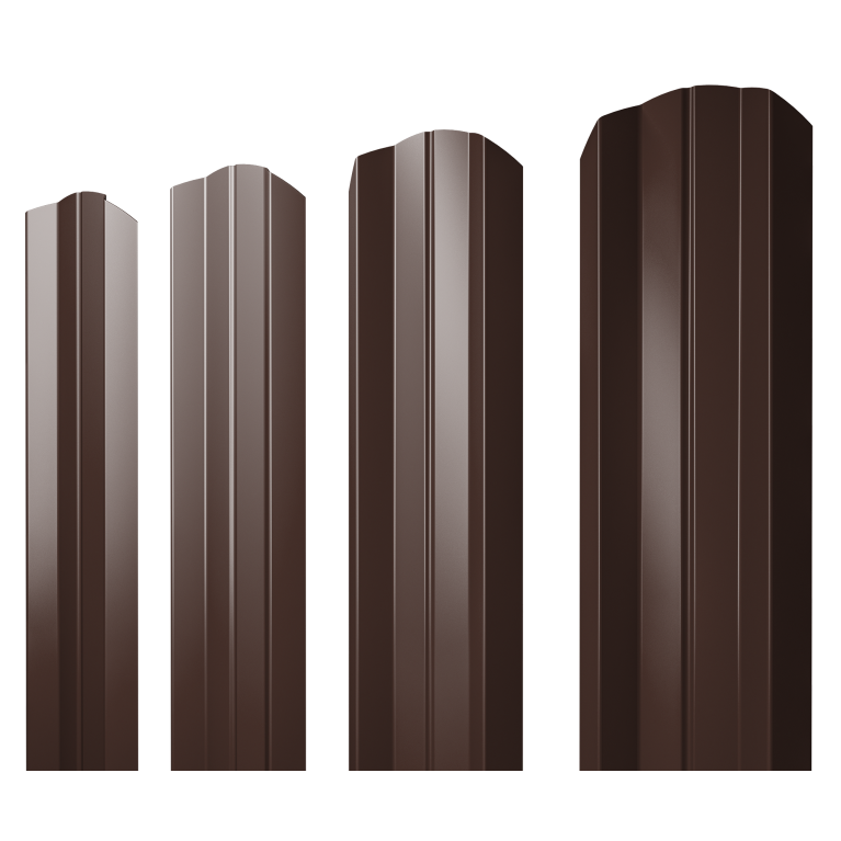 Штакетник М-образный А фигурный 0,5 PurPro RAL 8017 шоколад