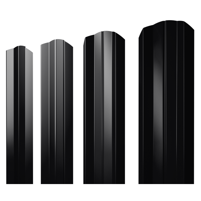 Штакетник М-образный А фигурный 0,5 Rooftop Бархат RAL 9005 черный