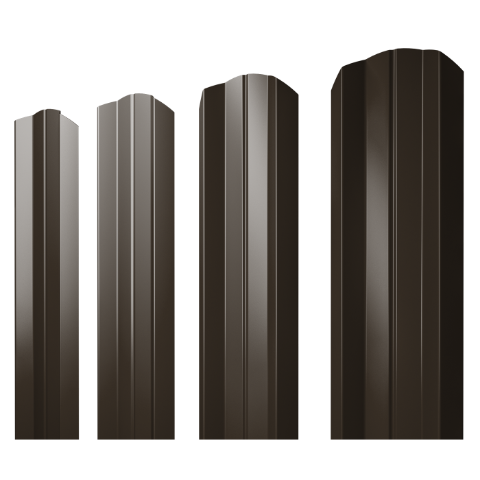 Штакетник М-образный А фигурный 0,5 Rooftop Бархат RR 32 темно-коричневый