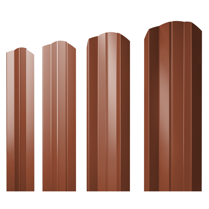 Штакетник М-образный А фигурный 0,5 Satin Matt TX RAL 8004 терракота