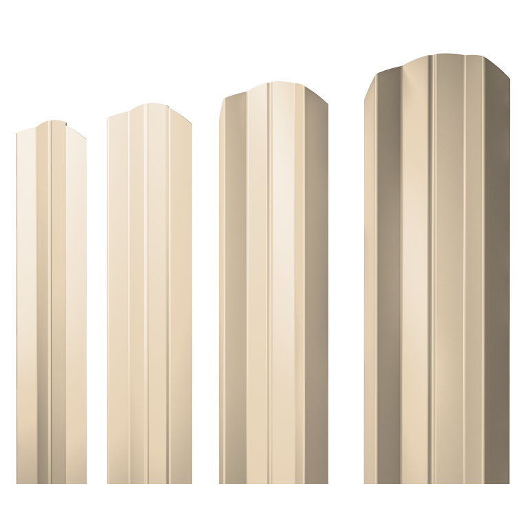 Штакетник М-образный А фигурный 0,5 Satin RAL 1015 светлая слоновая кость