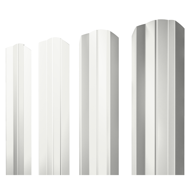 Штакетник М-образный А фигурный 0,5 Satin RAL 9003 сигнальный белый