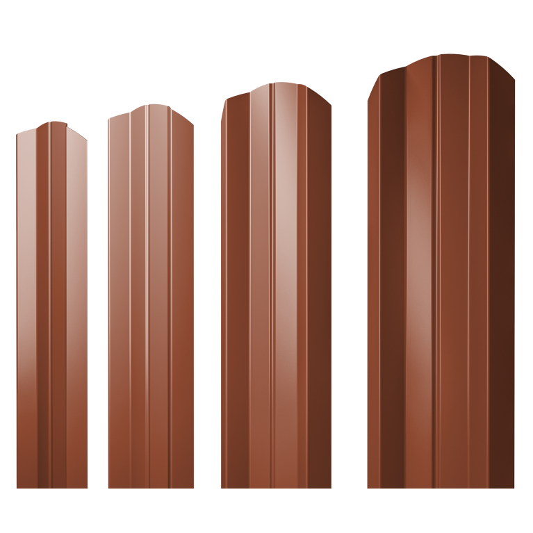 Штакетник М-образный А фигурный 0,5 Velur X RAL 8004 терракота