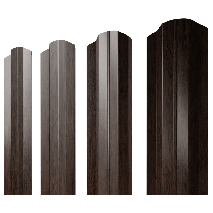 Штакетник М-образный B фигурный 0,45 Print-Double Premium Antique Wood