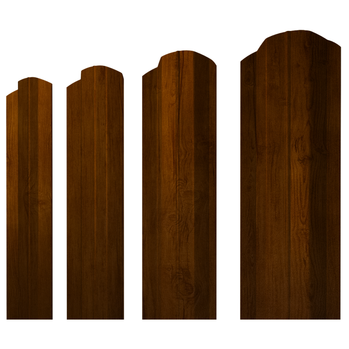 Штакетник М-образный B фигурный 0,45 Print-Double Premium Golden Wood Intense F