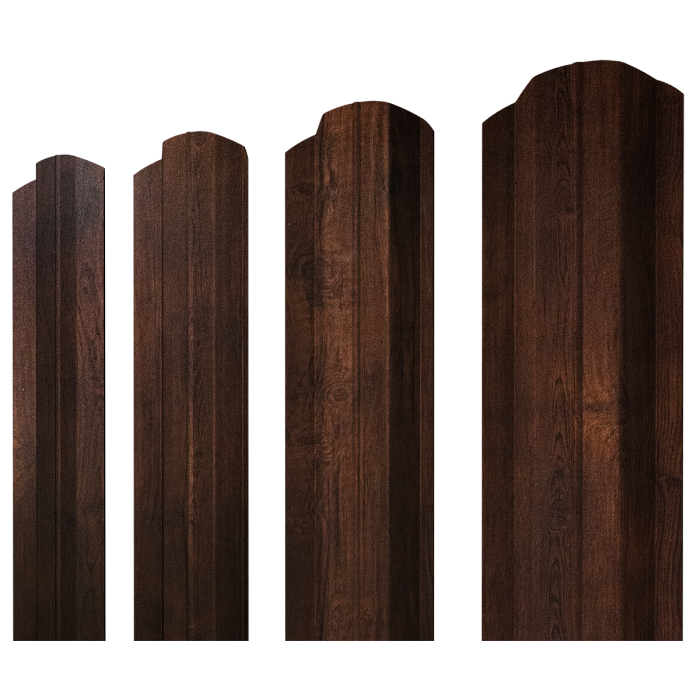 Штакетник М-образный B фигурный 0,45 Print Premium Cherry Wood Dark FTC