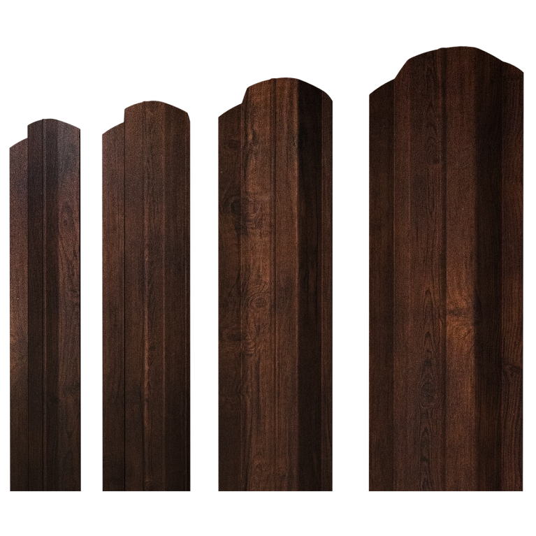 Штакетник М-образный B фигурный 0,45 Print Premium Cherry Wood Dark FTC