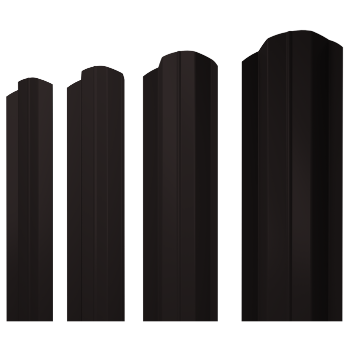 Штакетник М-образный B фигурный 0,5 Drap TX RAL 9005 черный