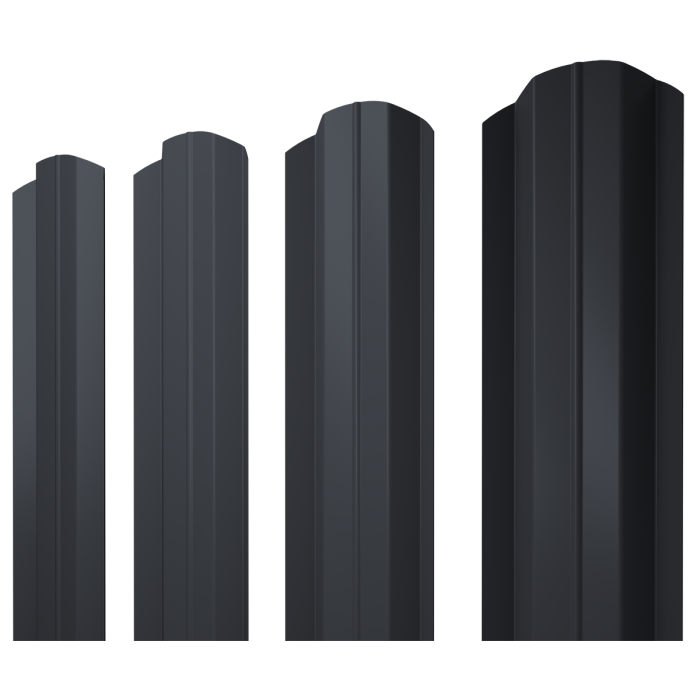 Штакетник М-образный B фигурный 0,5 PurPro RAL 7024 мокрый асфальт