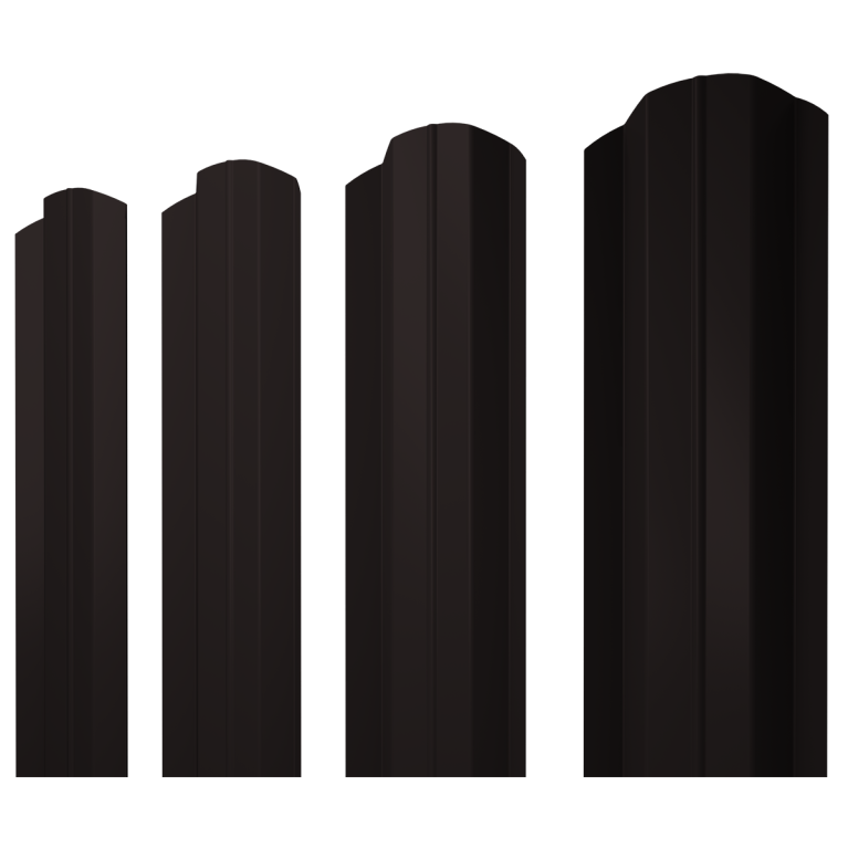 Штакетник М-образный B фигурный 0,5 PurPro RAL 9005 черный