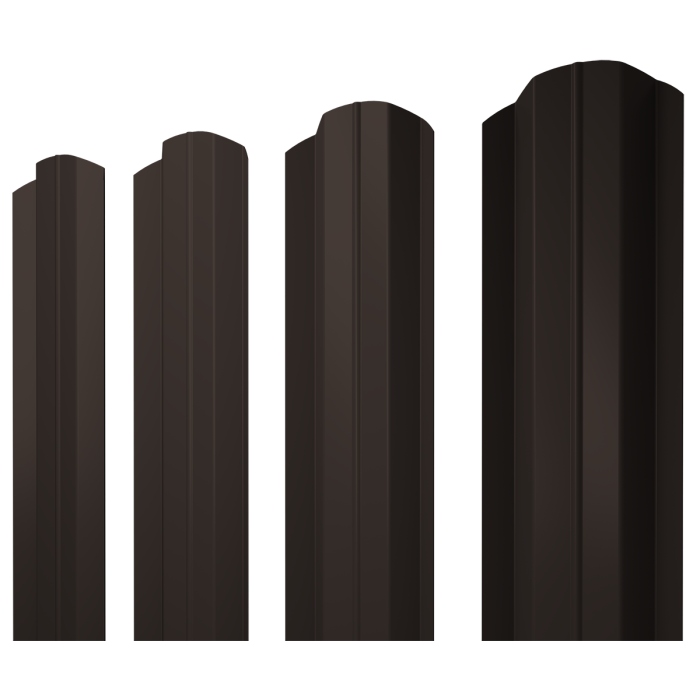 Штакетник М-образный B фигурный 0,5 PurPro RR 32 темно-коричневый