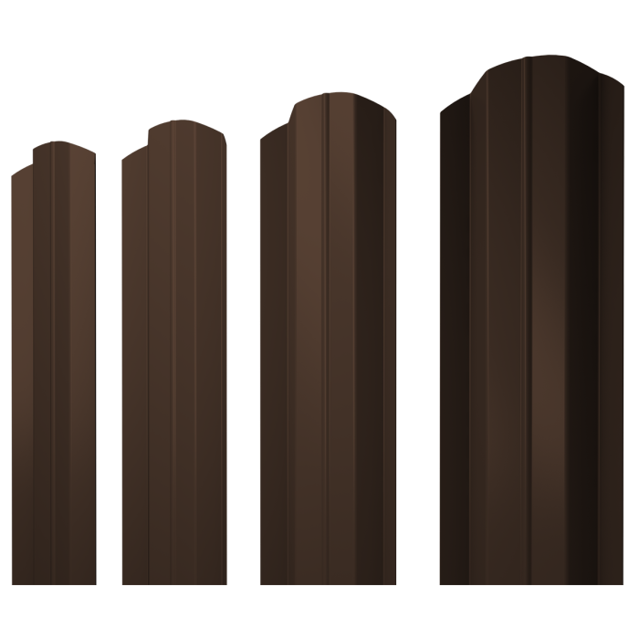 Штакетник М-образный В фигурный 0,4 PE-Matt-Double RAL 8017 шоколад
