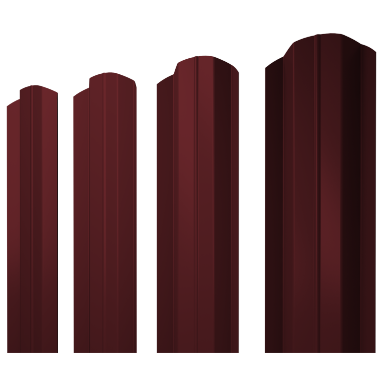 Штакетник М-образный В фигурный 0,4 PE RAL 3005 красное вино