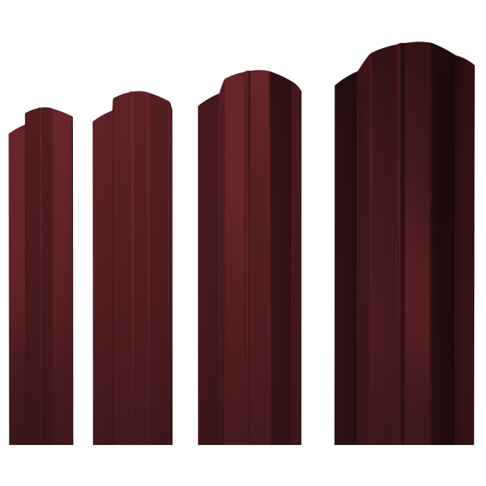 Штакетник М-образный В фигурный 0,45 Drap TR RAL 3005 красное вино
