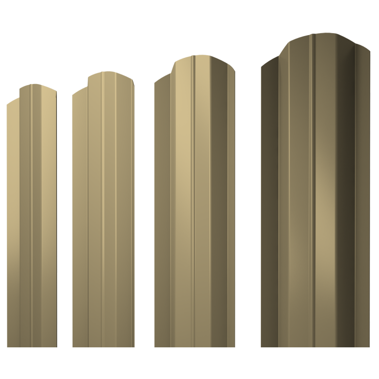Штакетник М-образный В фигурный 0,45 PE RAL 1014 слоновая кость