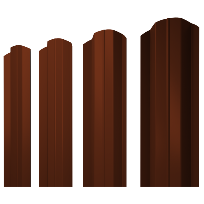 Штакетник М-образный В фигурный 0,45 PE RAL 3009 оксидно-красный