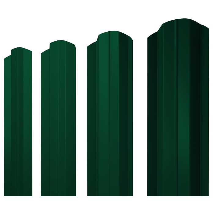 Штакетник М-образный В фигурный 0,45 PE RAL 6005 зеленый мох