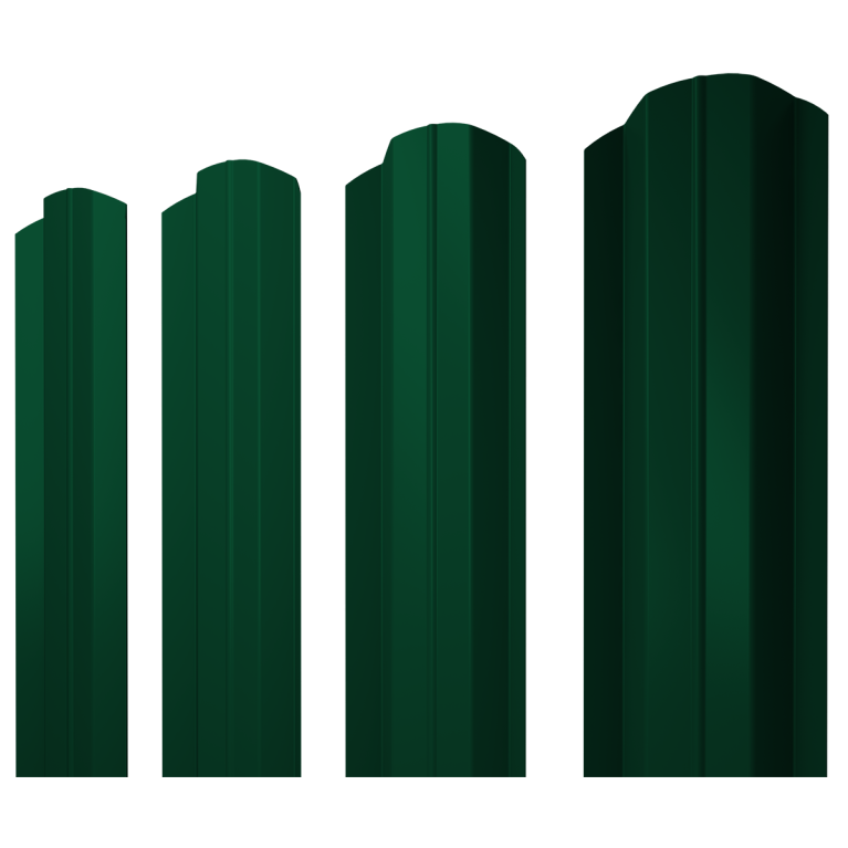 Штакетник М-образный В фигурный 0,45 PE RAL 6005 зеленый мох